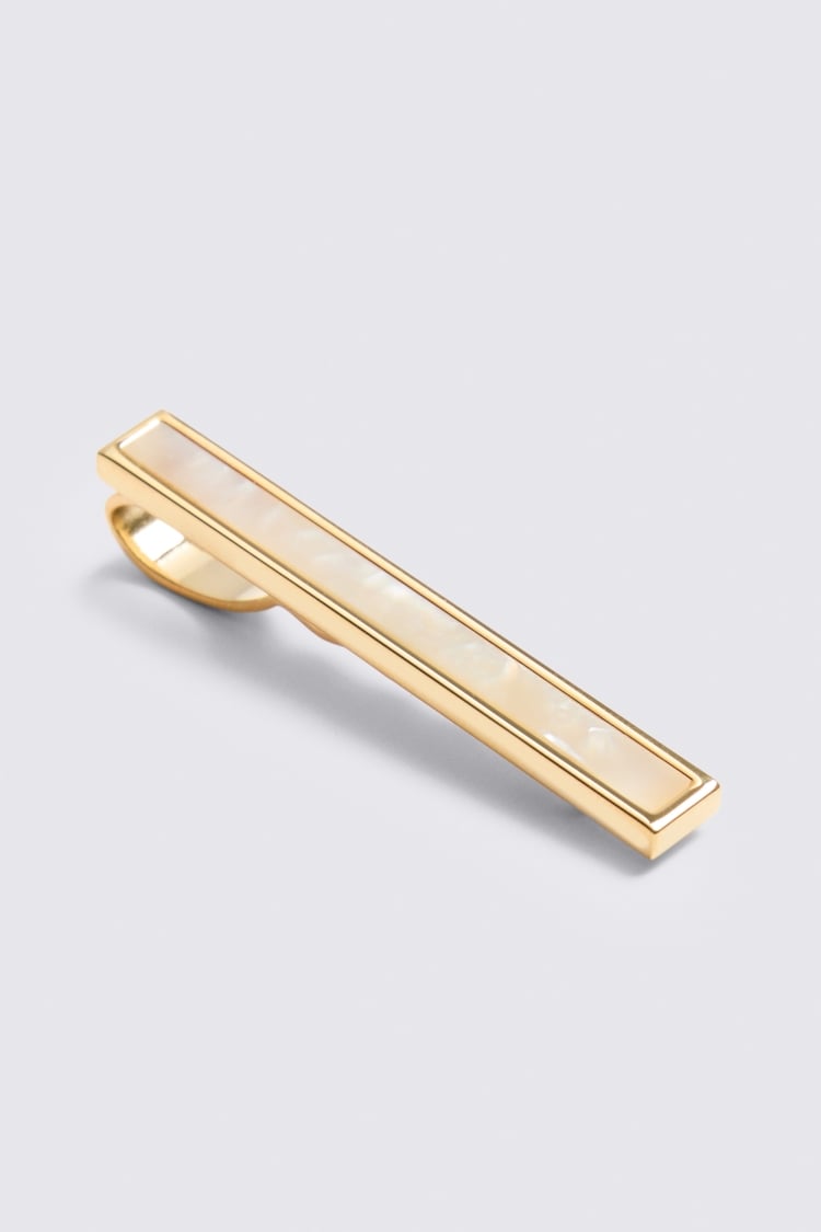 Gold Mother of Pearl Tie Bar