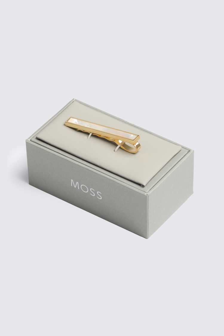 Gold Mother of Pearl Tie Bar