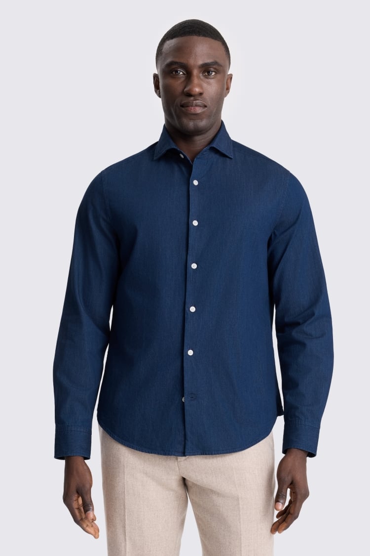Dark Blue Denim Shirt