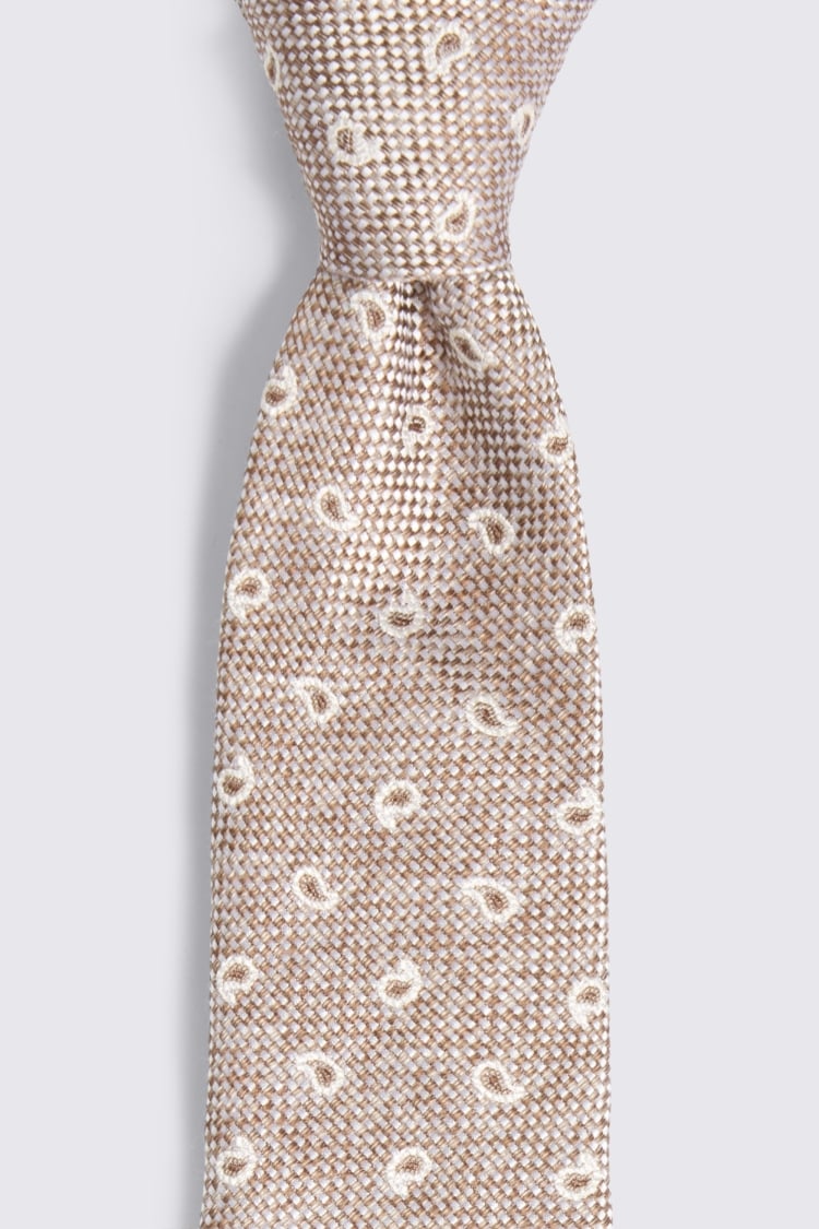Neutral Paisley Tie