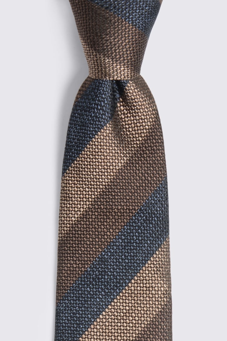 Brown Silk Stripe Tie