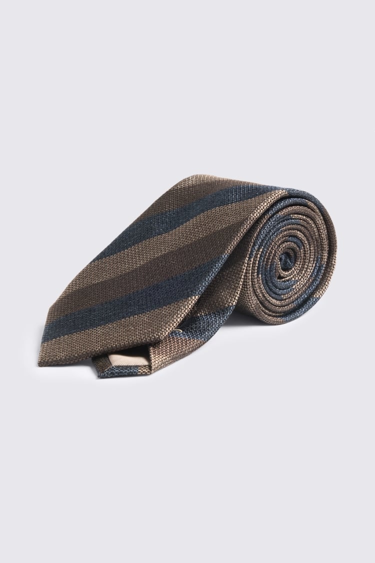 Brown Silk Stripe Tie
