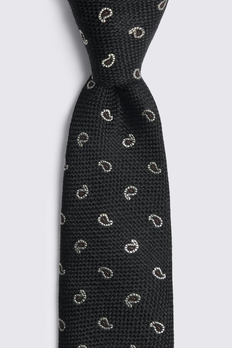 Black Silk Paisley Tie