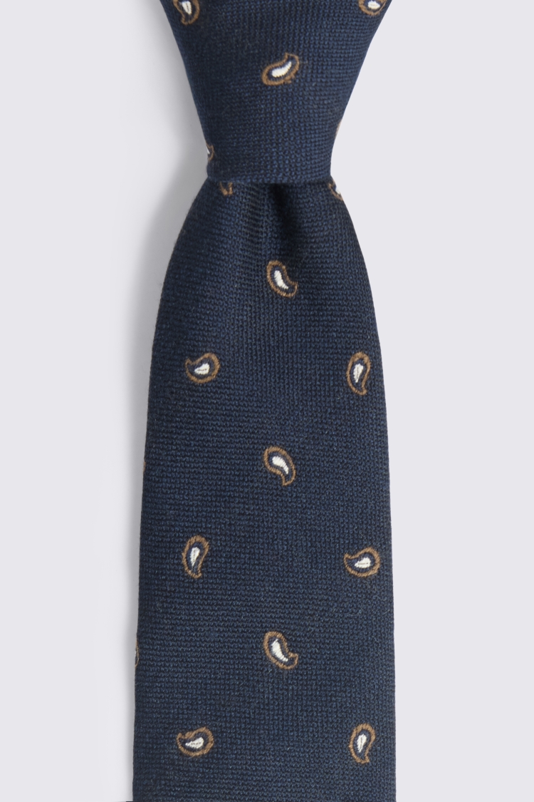 Italian Navy Paisley Tie
