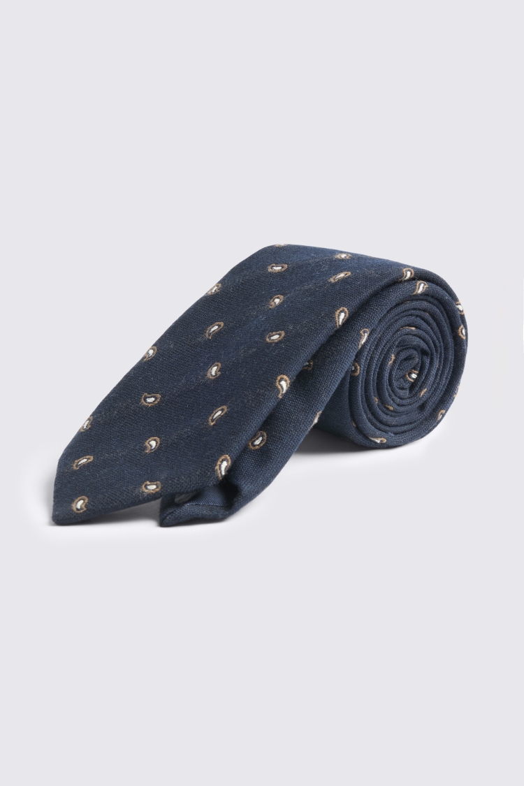 Italian Navy Paisley Tie