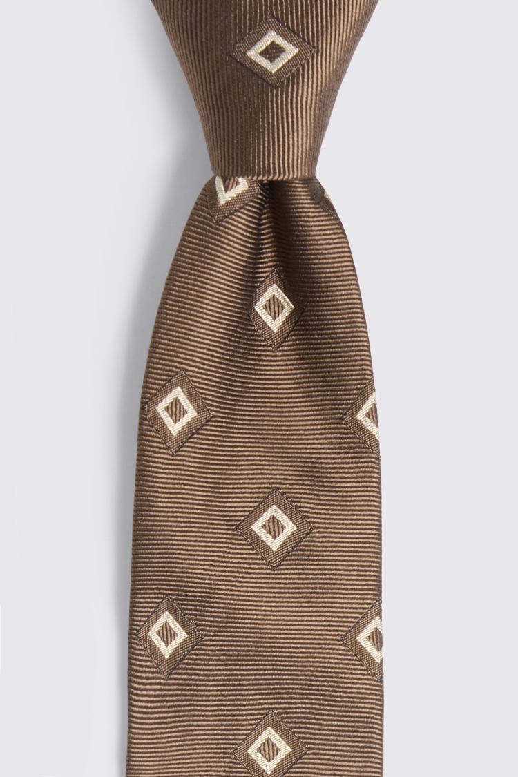 Italian Light Brown Diamond Tie