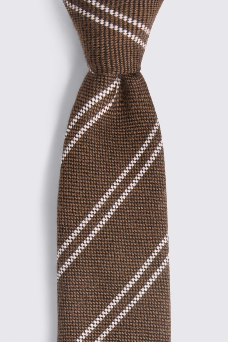Italian Copper & Pink Wool Stripe Tie