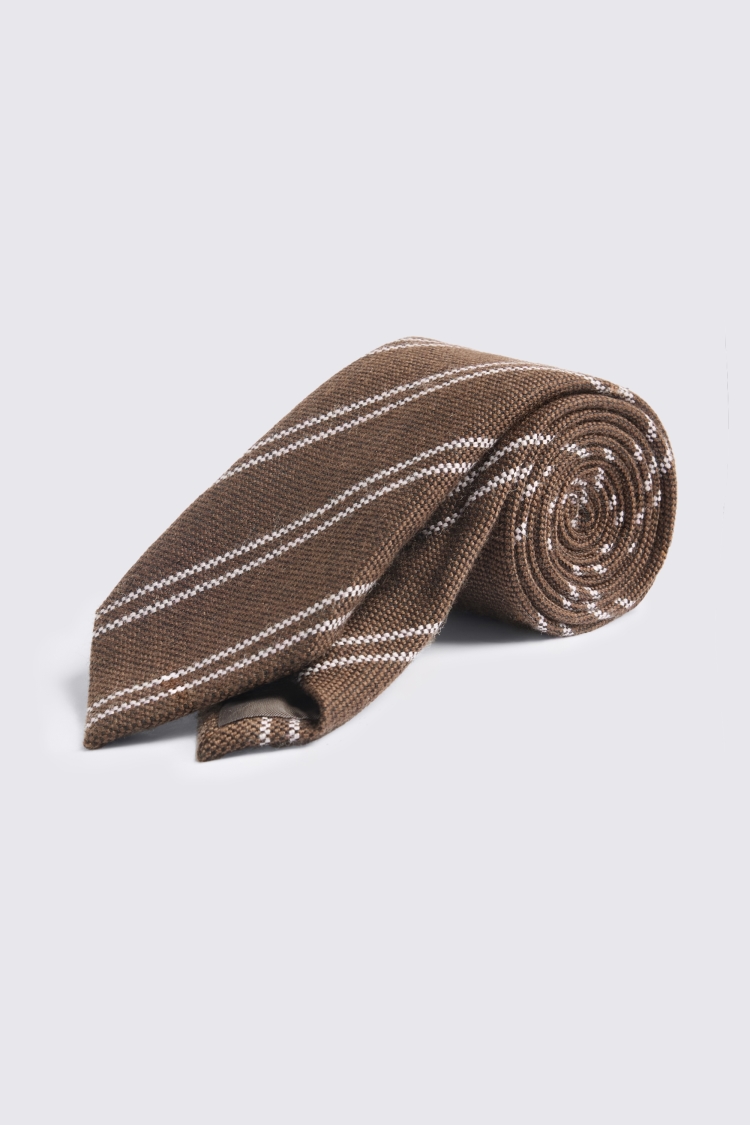 Italian Copper & Pink Wool Stripe Tie