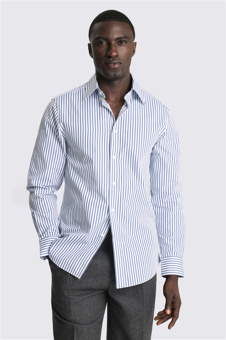 Navy & Blue Stripe Shirt
