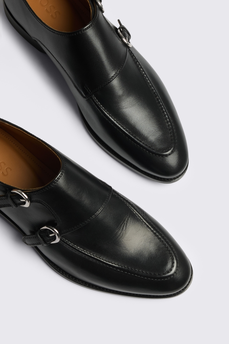 Corsica Black Double Monk Shoes