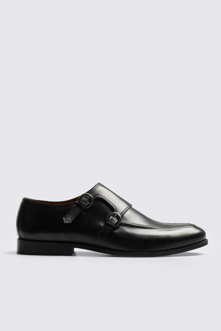Corsica Black Double Monk Shoes