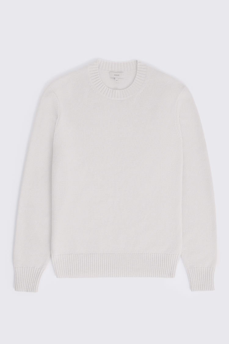 Ecru Cashmere Crew-Neck Jumper