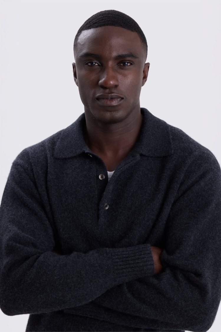 Charcoal Cashmere Polo