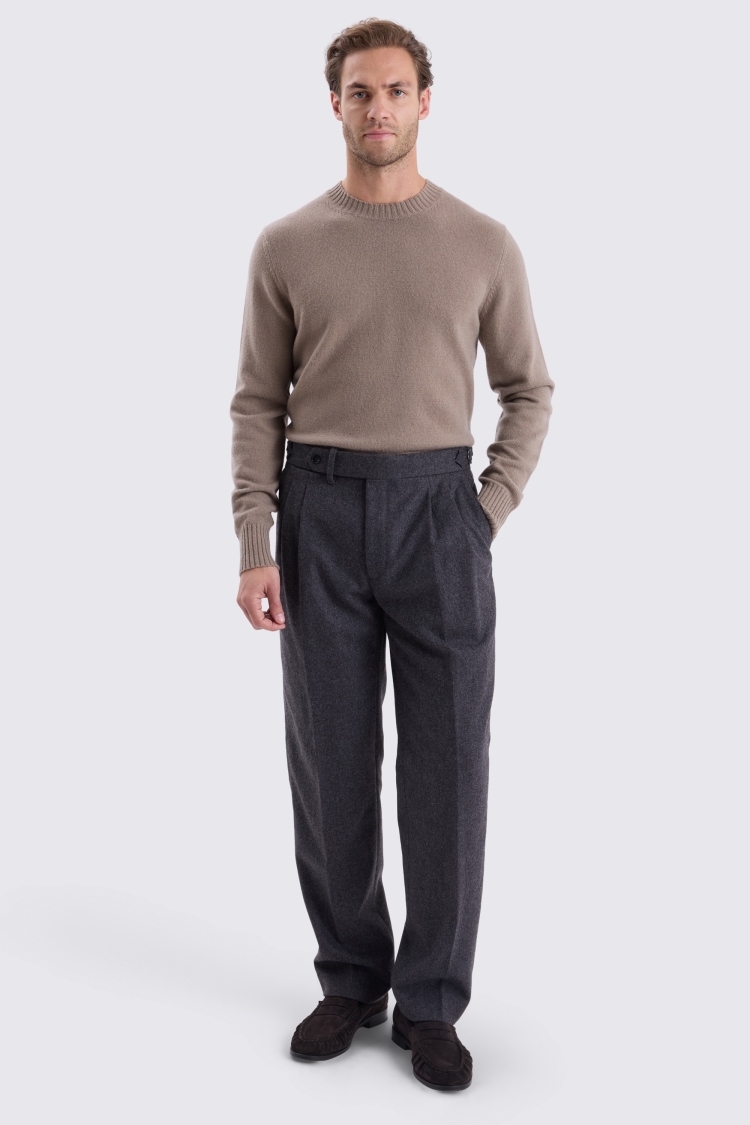 Oatmeal Lambswool Crew Neck