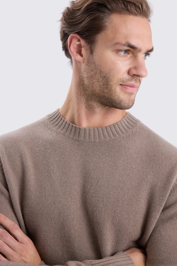 Oatmeal Lambswool Crew Neck