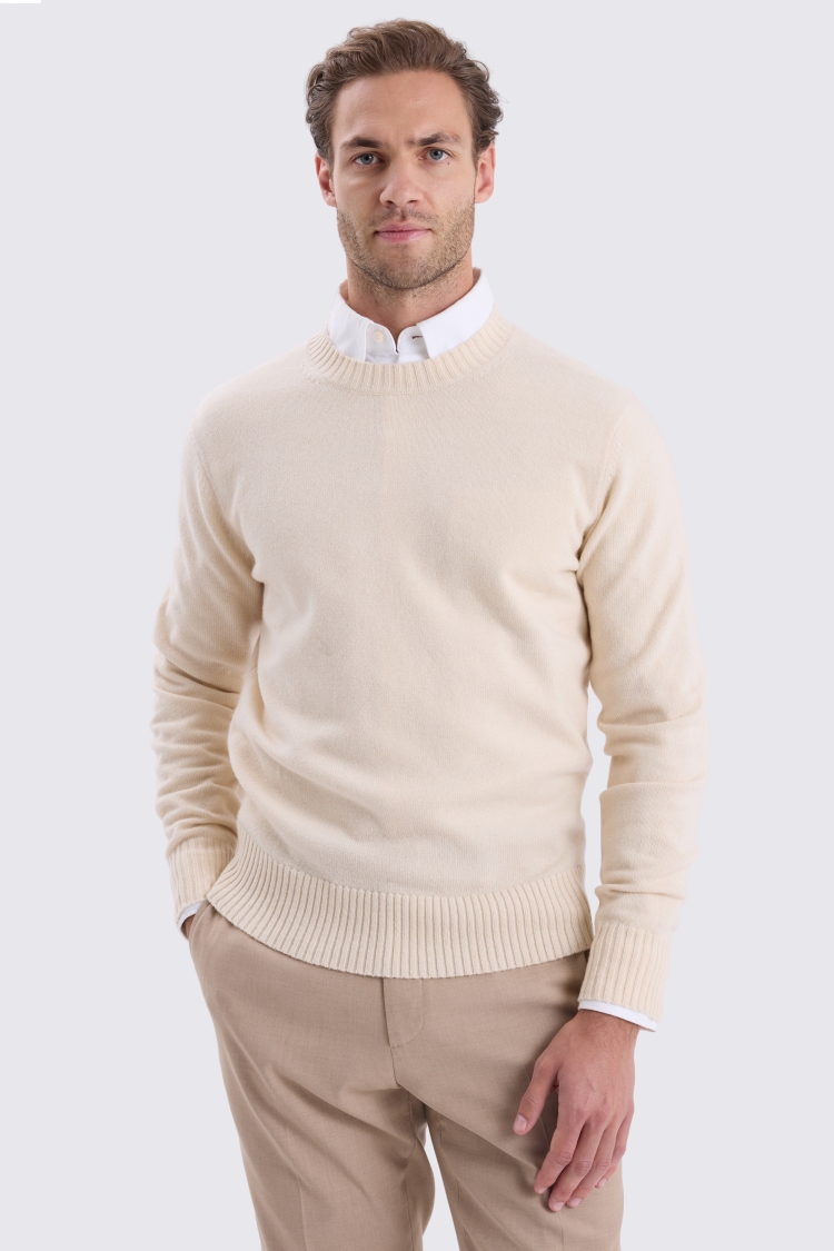 Ecru Lambswool Crew Neck
