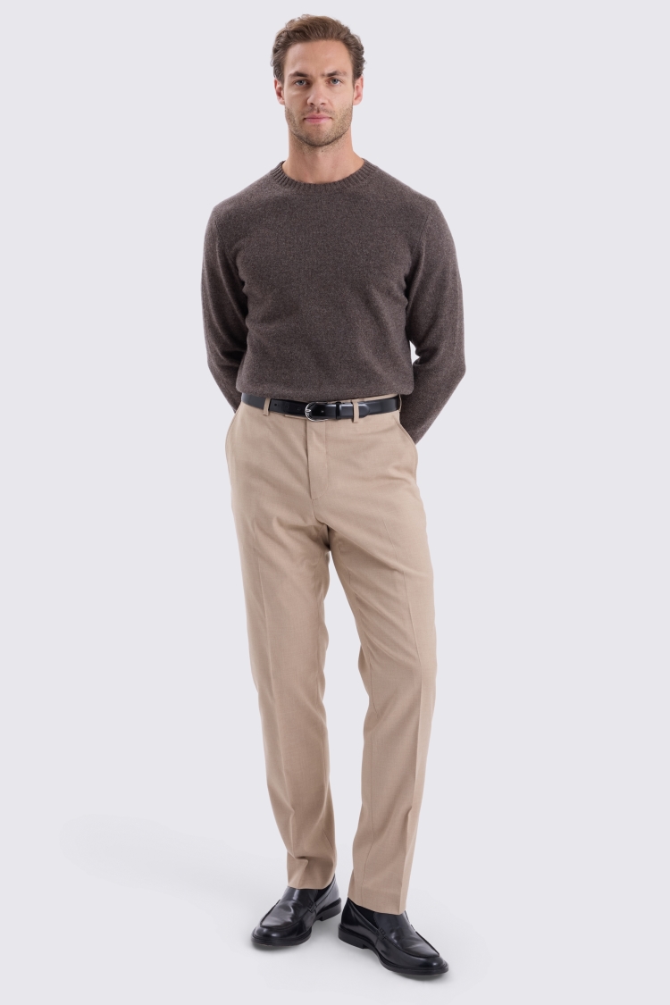 Dark Taupe Lambswool Crew Neck