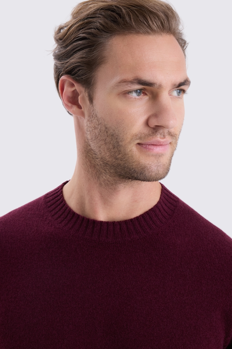 Burgundy Lambswool Crew Neck