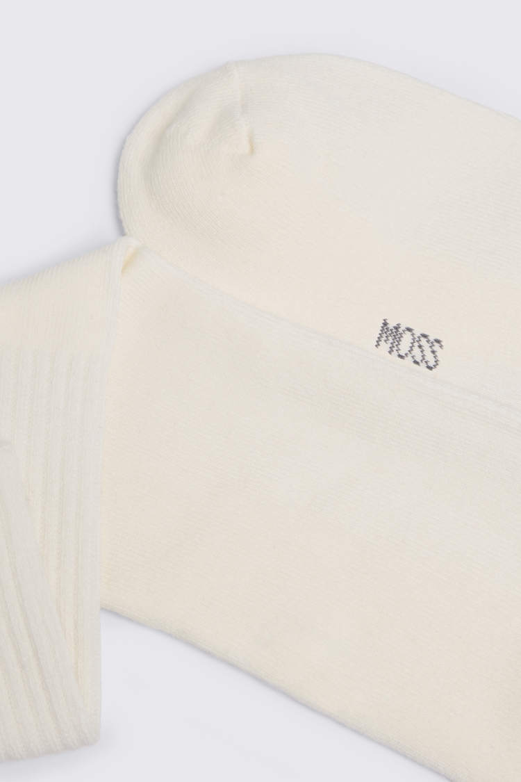 Off White Dog Embroidered Ribbed Socks