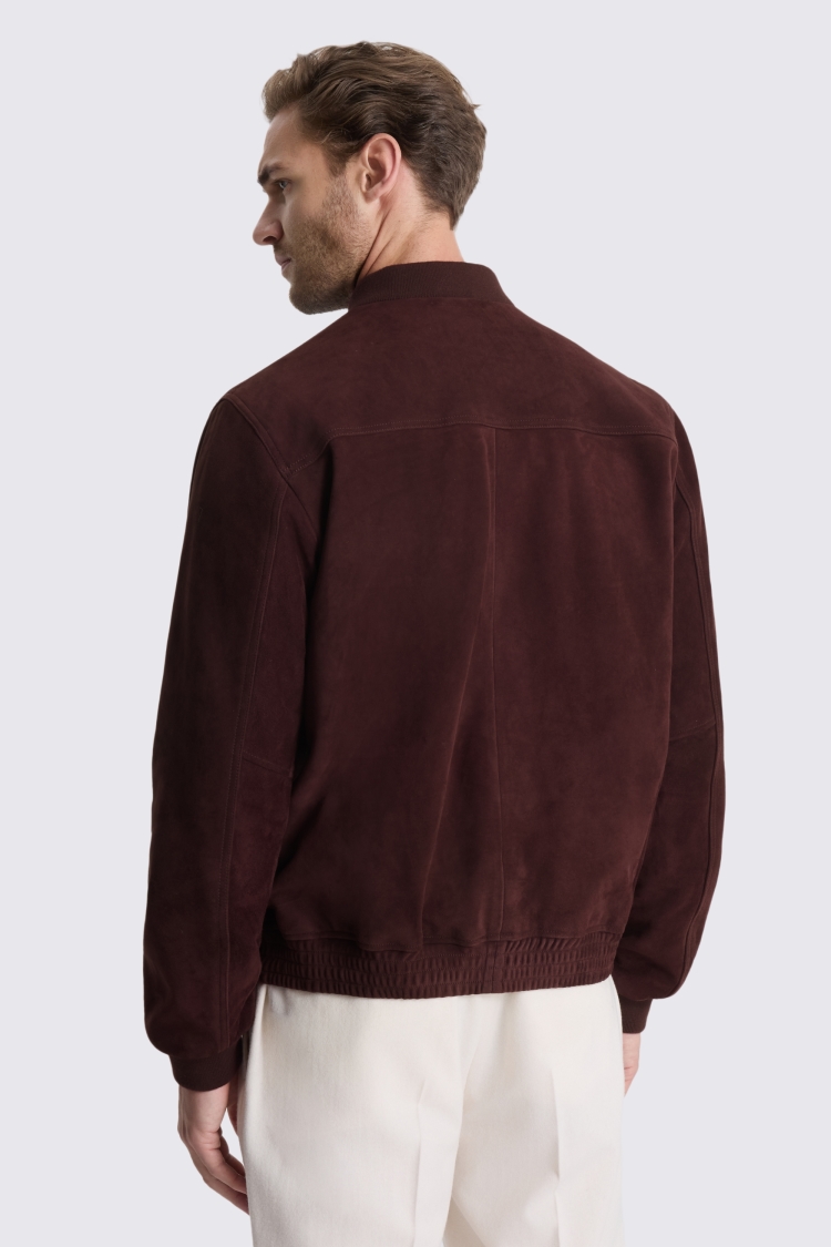 Plum Suede Zip Bomber