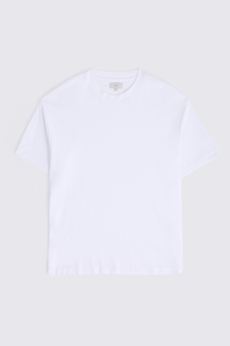 White Heavy-Weight Peached Cotton T-Shirt