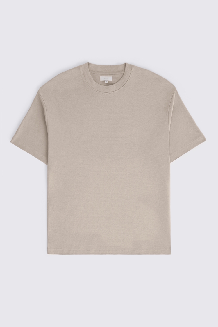 Taupe Heavy-Weight Peached Cotton T-Shirt