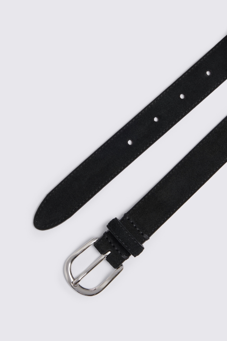 Italian Black Suede Belt