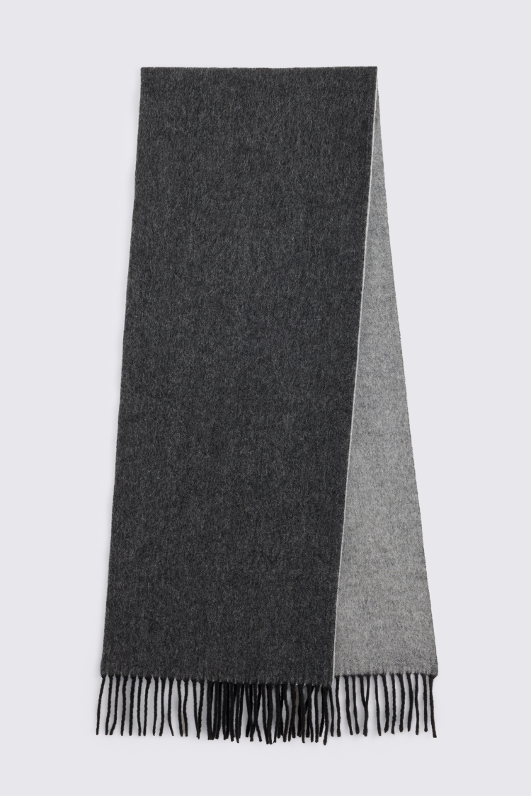 Charcoal Light Grey Reversible Scarf