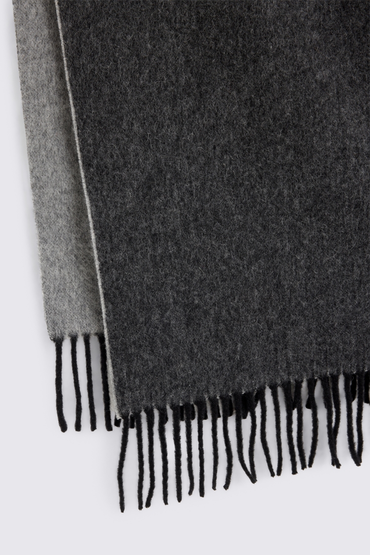 Charcoal Light Grey Reversible Scarf