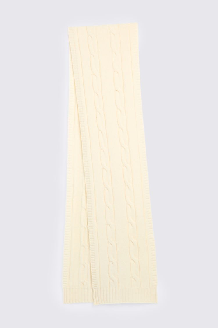 Off White Cable Scarf