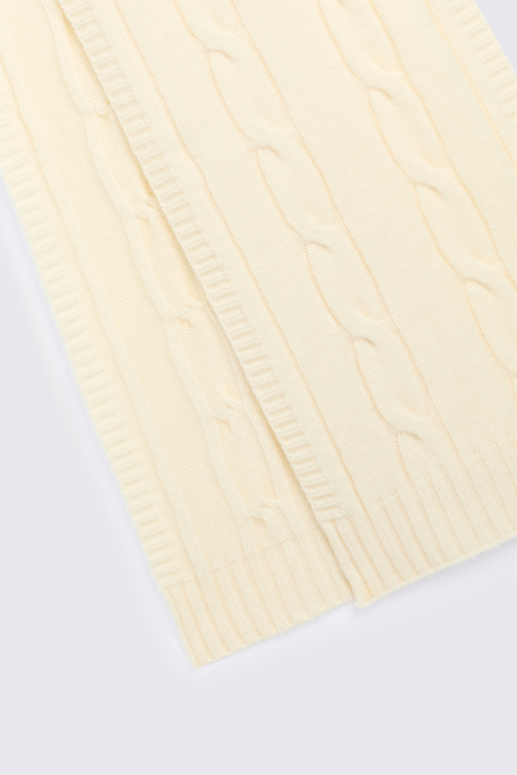 Off White Cable Scarf