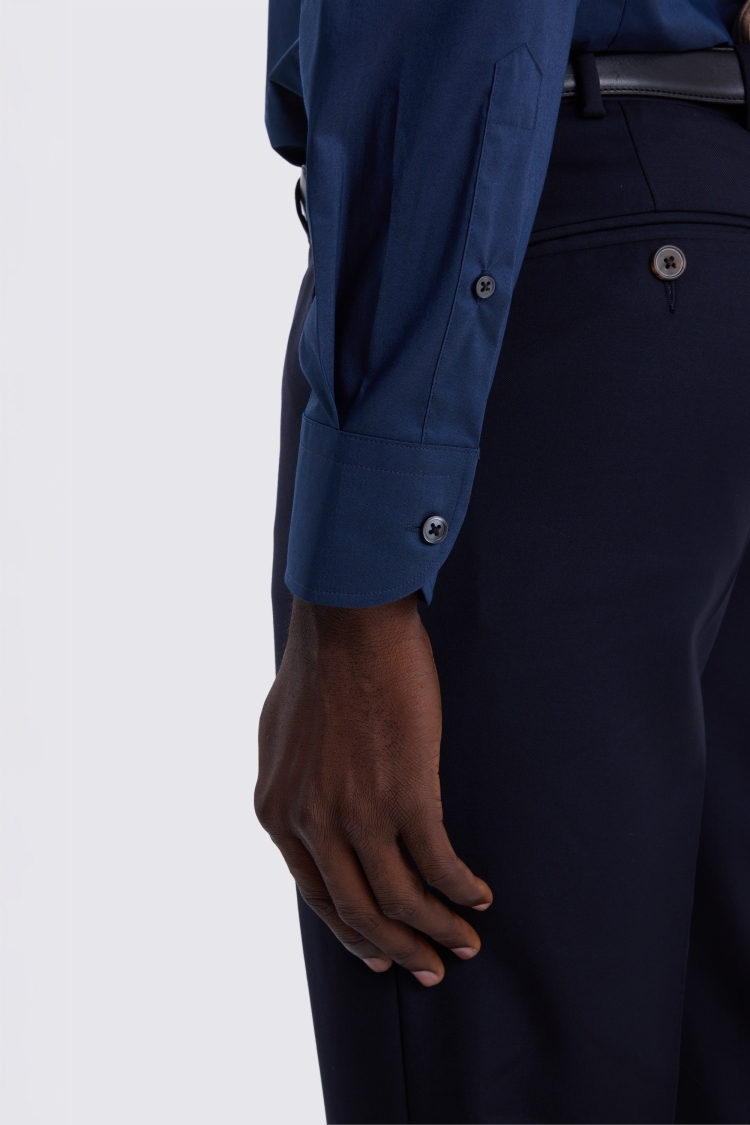 Tailored Fit Dark Blue Stretch Shirt