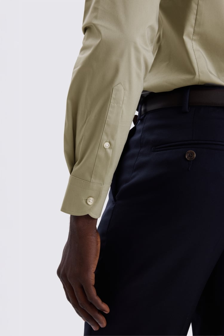 Slim Fit Sage Green Stretch Shirt 