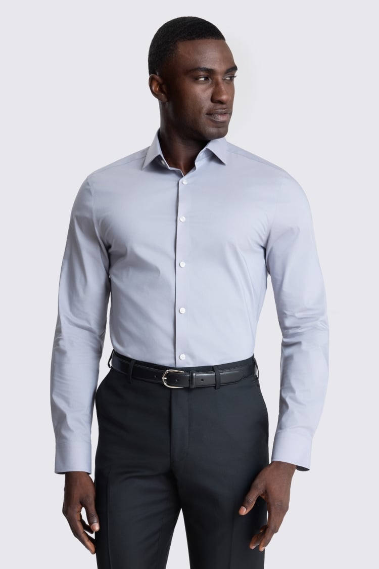 Slim Fit Grey Stretch Shirt