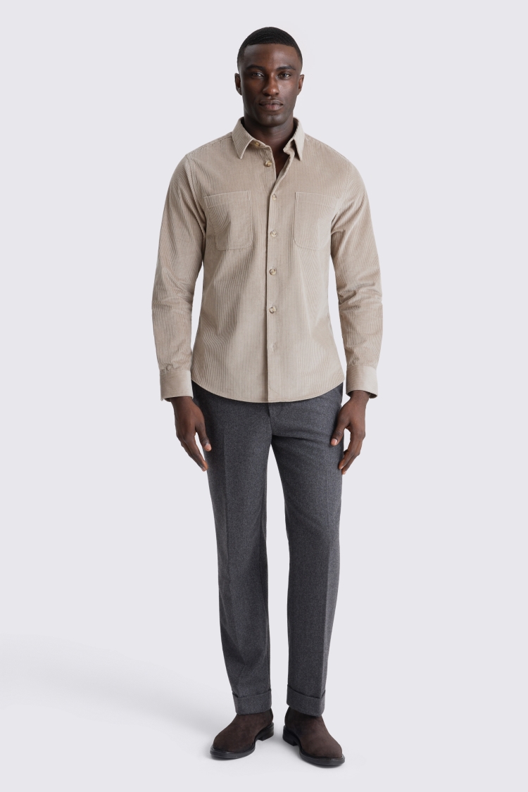 Taupe Corduroy Overshirt