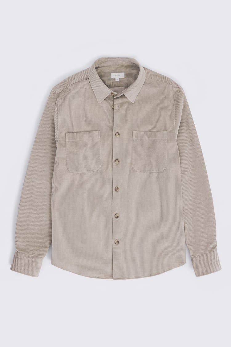 Taupe Corduroy Overshirt