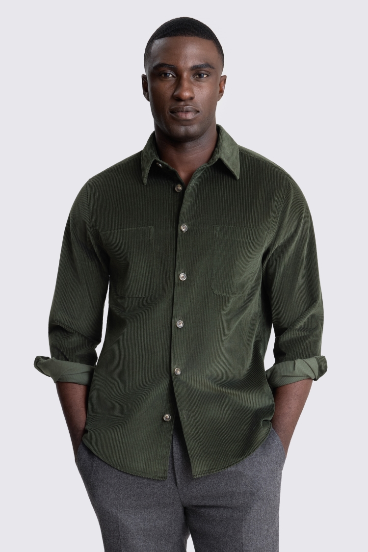 Dark Green Corduroy Overshirt