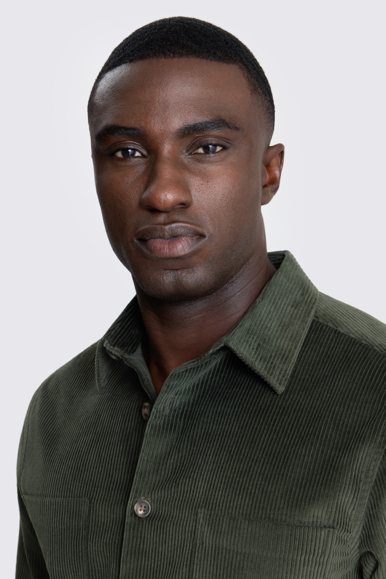 Dark Green Corduroy Overshirt