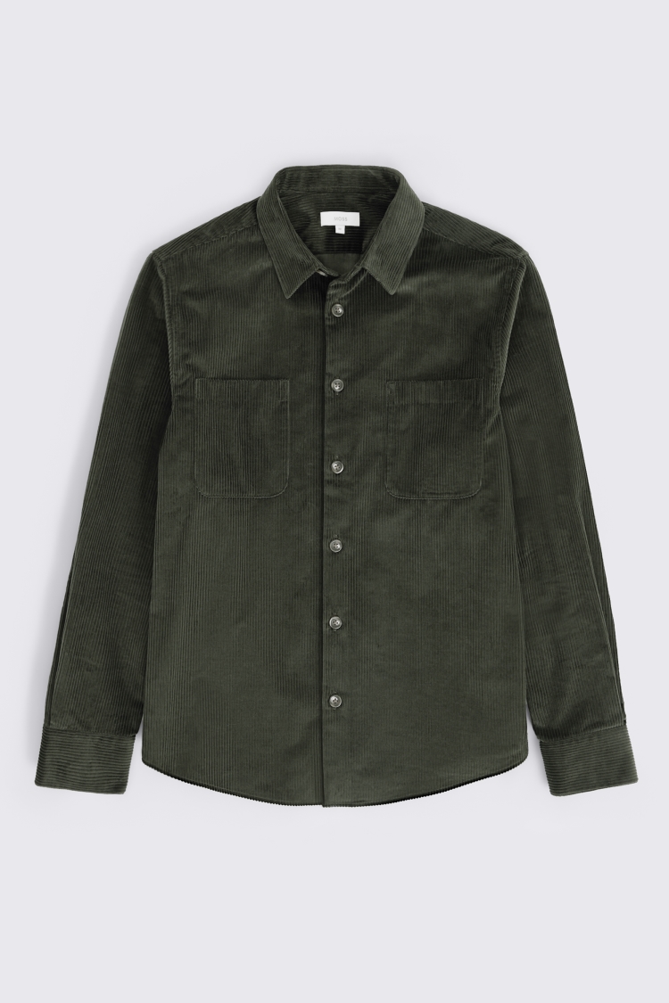 Dark Green Corduroy Overshirt