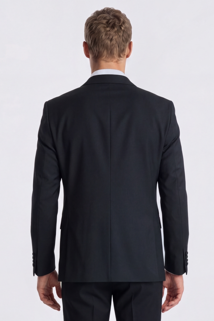 Tailored Fit Black Peak Lapel Tuxedo Suit