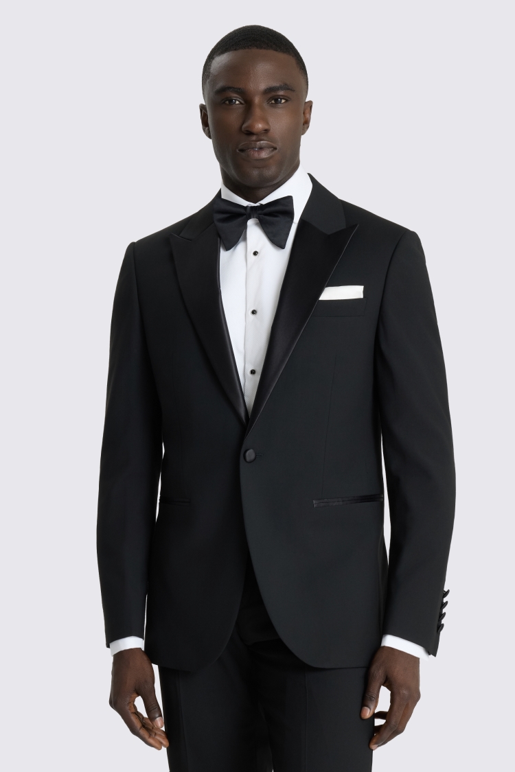 Regular Fit Black Peak Tuxedo Jacket
