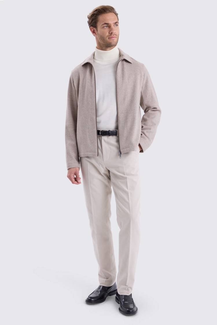 Neutral Brushed Twill Shacket
