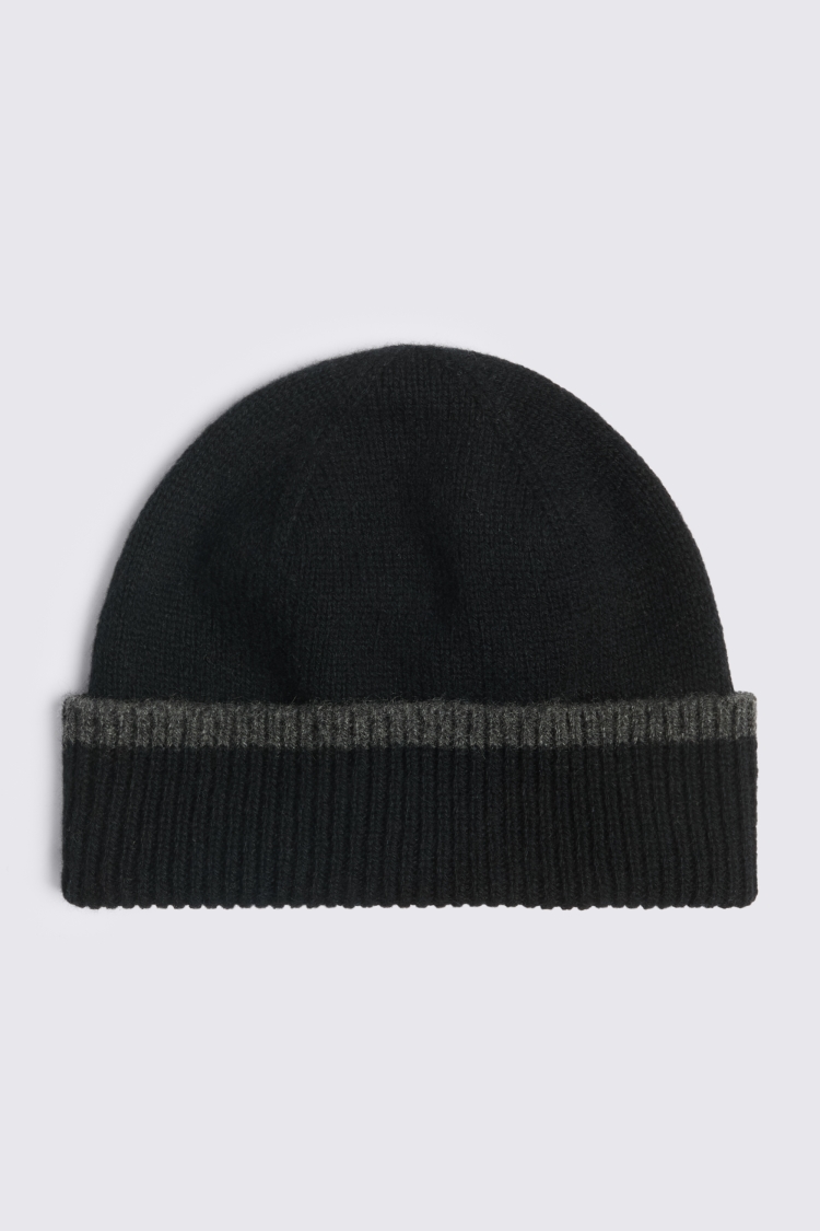 Black Pure Cashmere Beanie