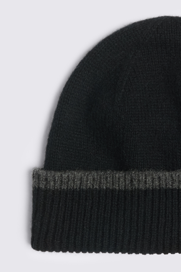 Black Pure Cashmere Beanie