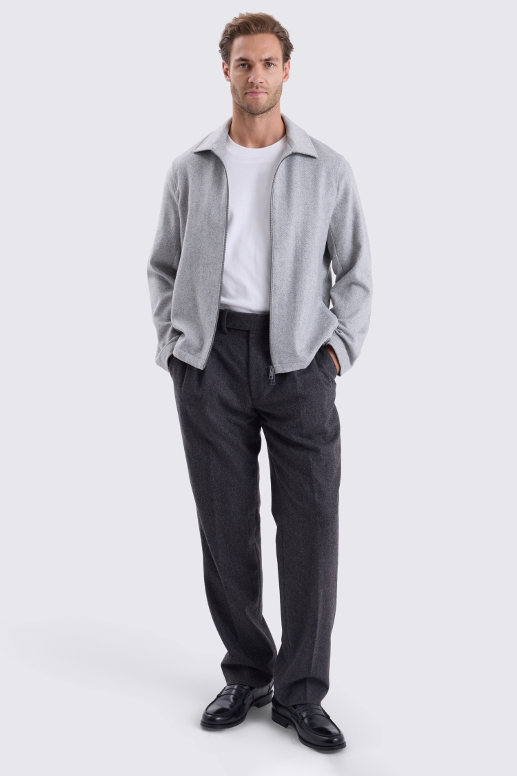 Grey Brushed Twill Shacket
