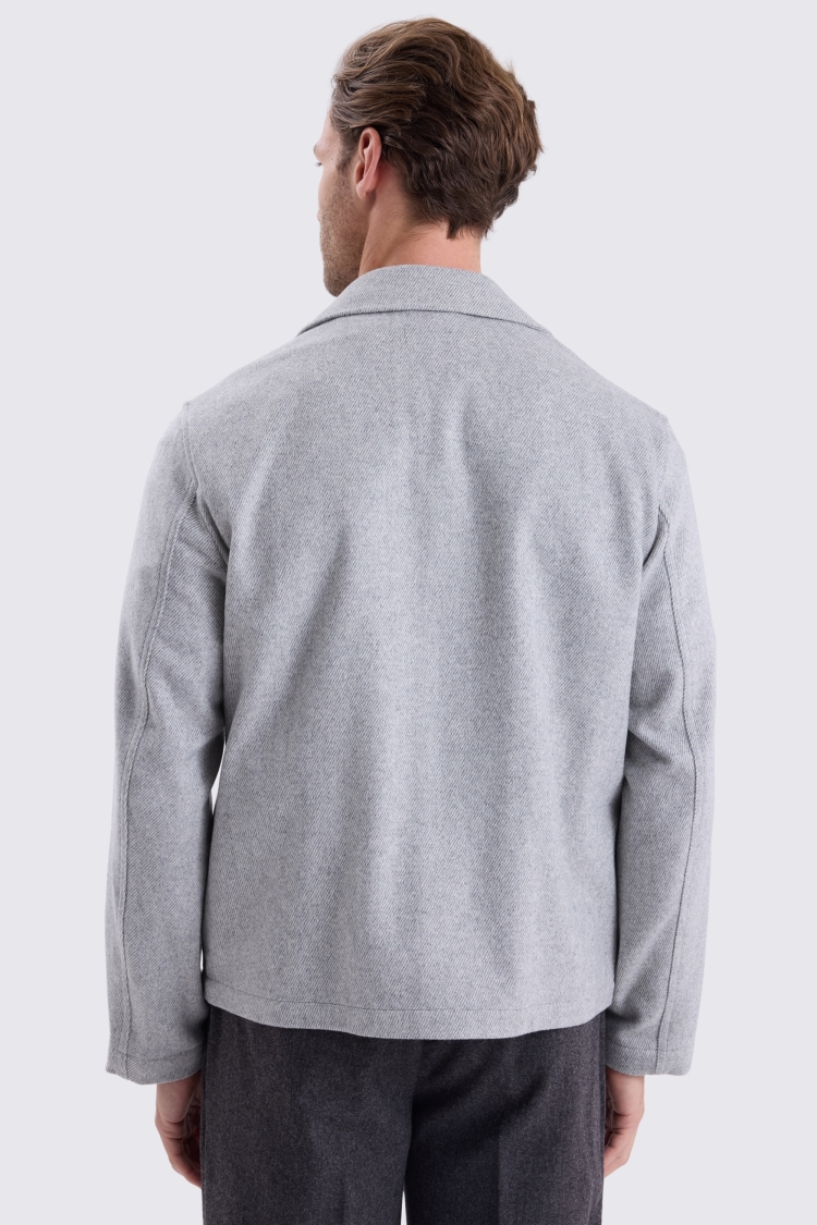 Grey Brushed Twill Shacket
