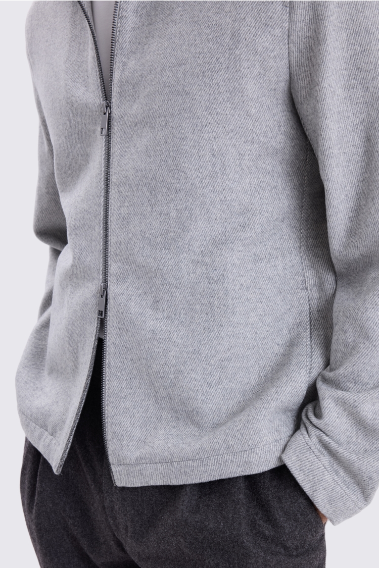 Grey Brushed Twill Shacket
