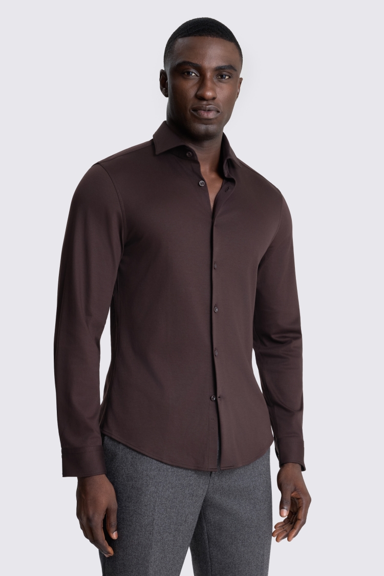 Dark Brown Jersey Hybrid