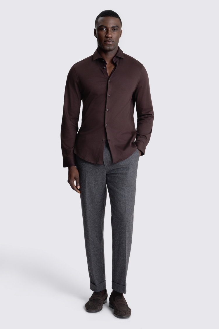 Dark Brown Jersey Hybrid