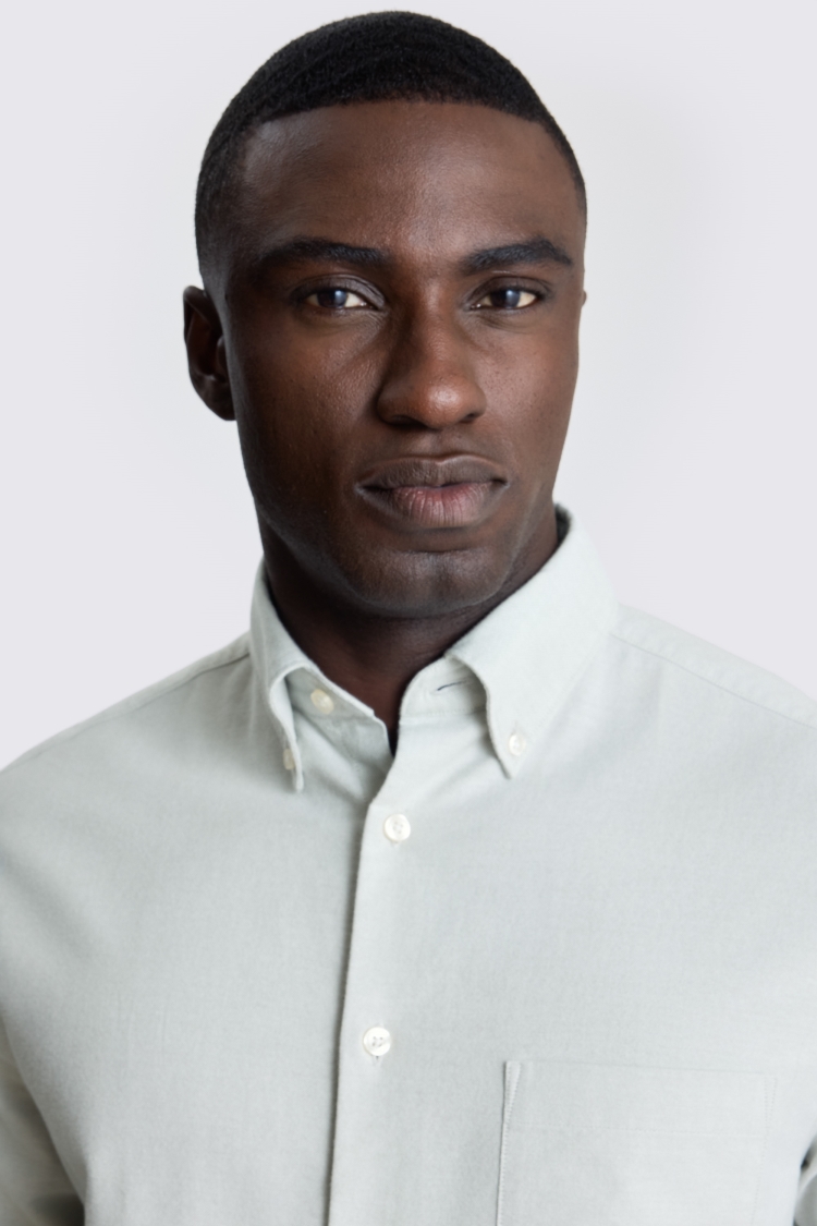 Light Khaki Washed Cotton Oxford Shirt